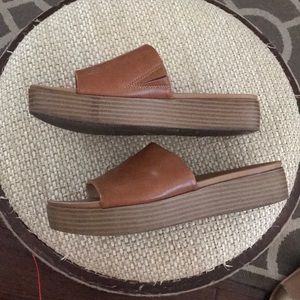 Women’s platform sandals cognac